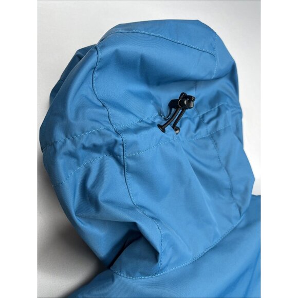 LL Bean Winter Warmer Jacket Women 1X REG Blue Fleece Lined Hood Zip Pocket Snap - Picture 13 of 14